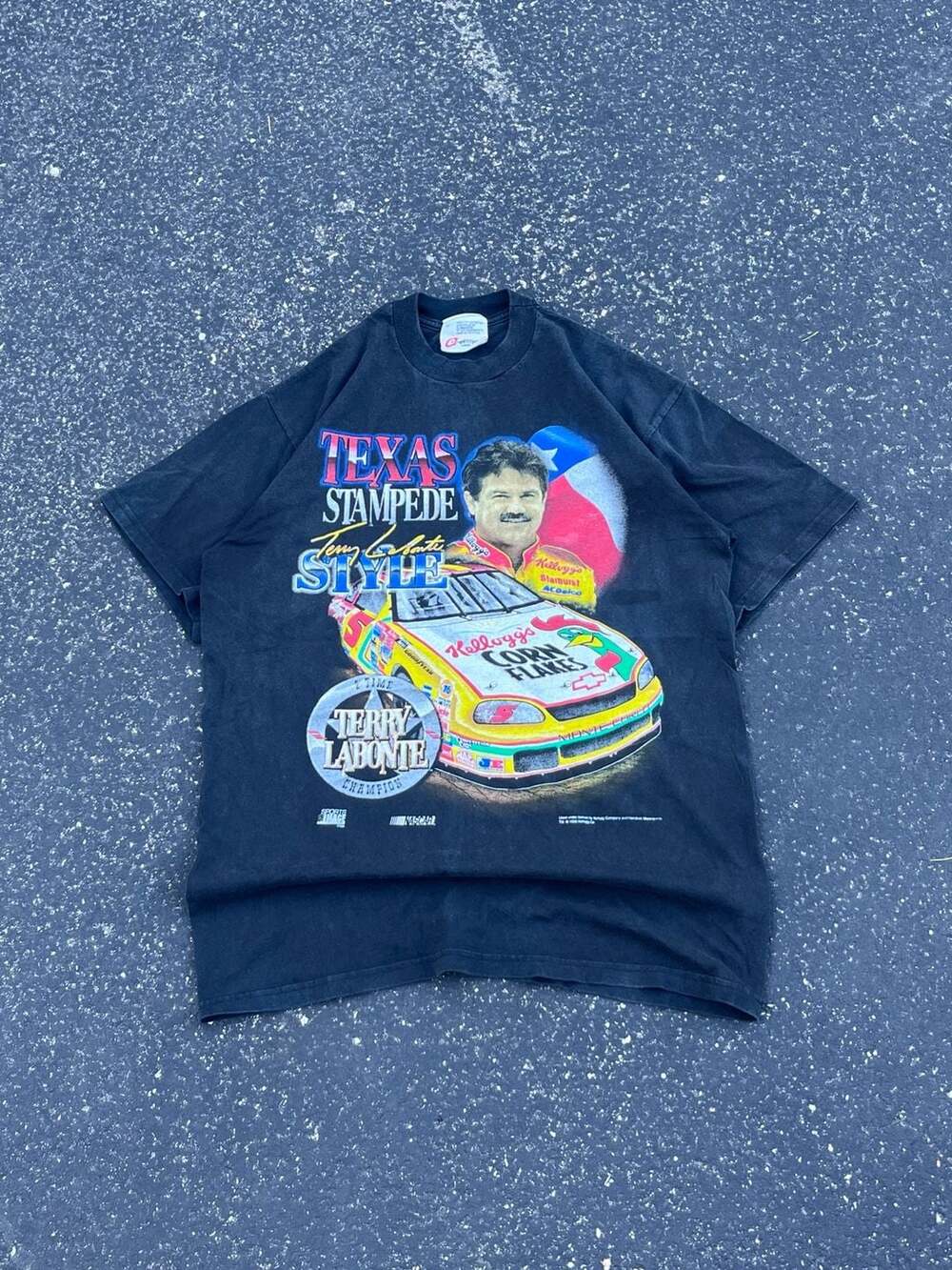VTG 90s Competitors View Terry Labonte Texas Stampede Nascar T-Shirt M Black